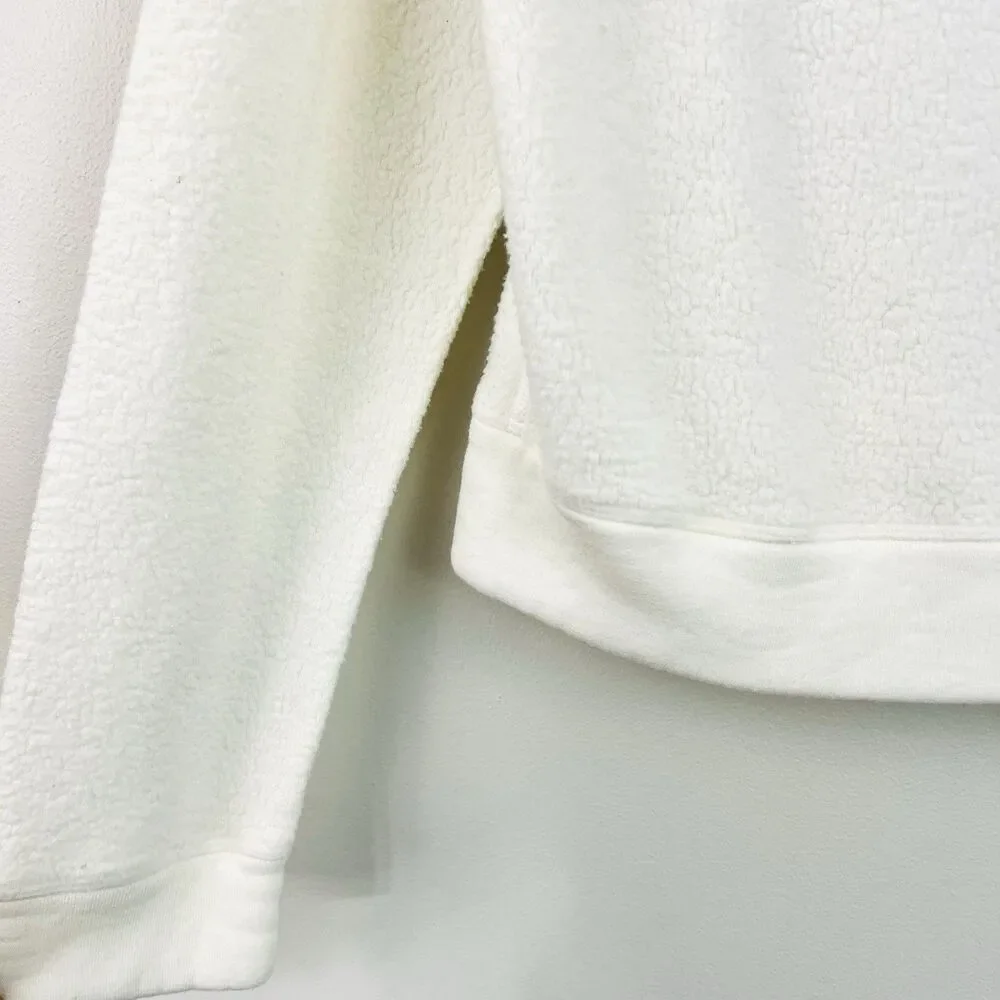 Bella Dahl Super Soft Cozy White Cropped Sweater Soft Sherpa Feel Size Large - Picture 3 of 6
